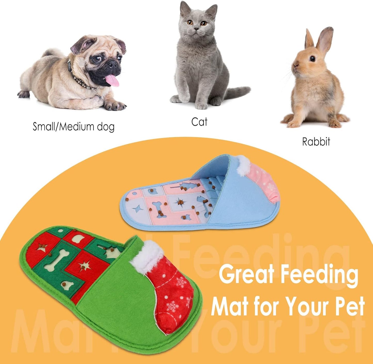 Snuffle Mat for Dogs, 2Pcs Dog Puzzle Toys Sniff Mats Stimulation Natural Foraging Skills Smell Training, Interactive Slow Pet Feeding Mats for Small Medium Dog (Green+Blue)
