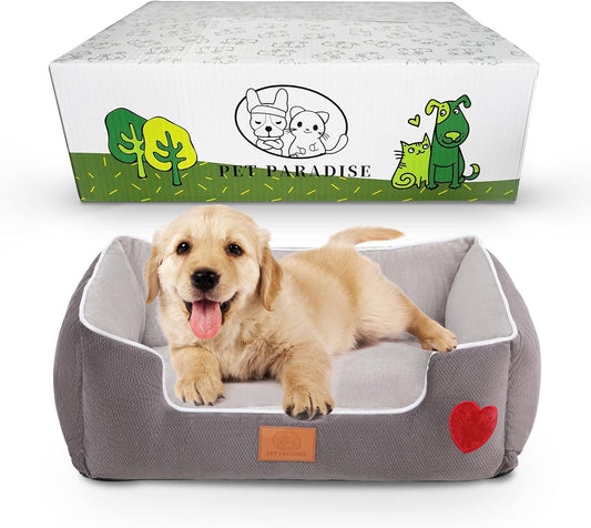 Dog Bed Cat Bed for Small/Medium Pet Anti-Slip Pet Sofa Bed with Waterproof Bottom Puppy Calming Pet Beds up to 6Lbs/15Lbs