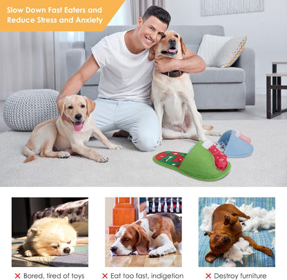 Snuffle Mat for Dogs, 2Pcs Dog Puzzle Toys Sniff Mats Stimulation Natural Foraging Skills Smell Training, Interactive Slow Pet Feeding Mats for Small Medium Dog (Green+Blue)