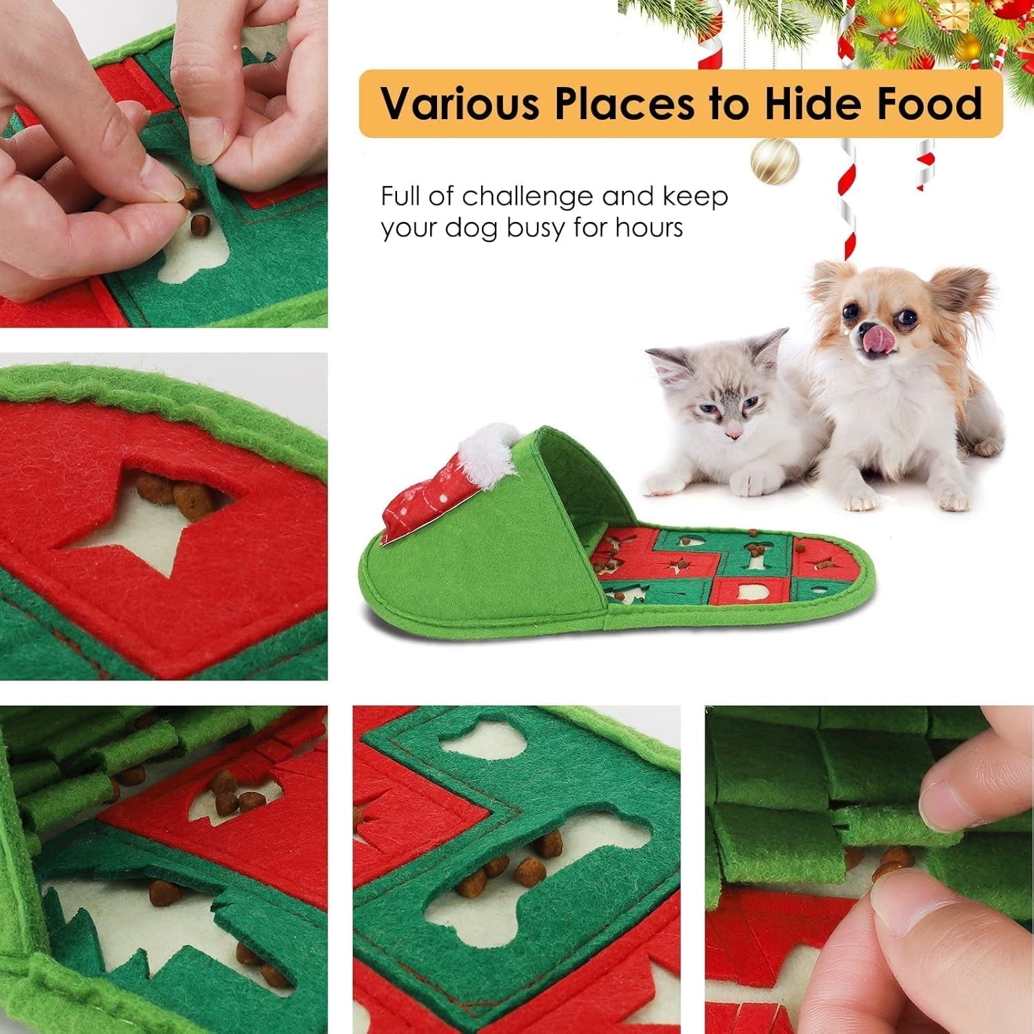 Snuffle Mat for Dogs, 2Pcs Dog Puzzle Toys Sniff Mats Stimulation Natural Foraging Skills Smell Training, Interactive Slow Pet Feeding Mats for Small Medium Dog (Green+Blue)