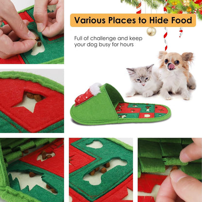 Snuffle Mat for Dogs, 2Pcs Dog Puzzle Toys Sniff Mats Stimulation Natural Foraging Skills Smell Training, Interactive Slow Pet Feeding Mats for Small Medium Dog (Green+Blue)